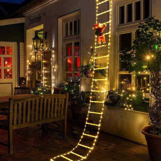 Christmas Tree LED Ladder Light (featuring Santa Claus Climbing)