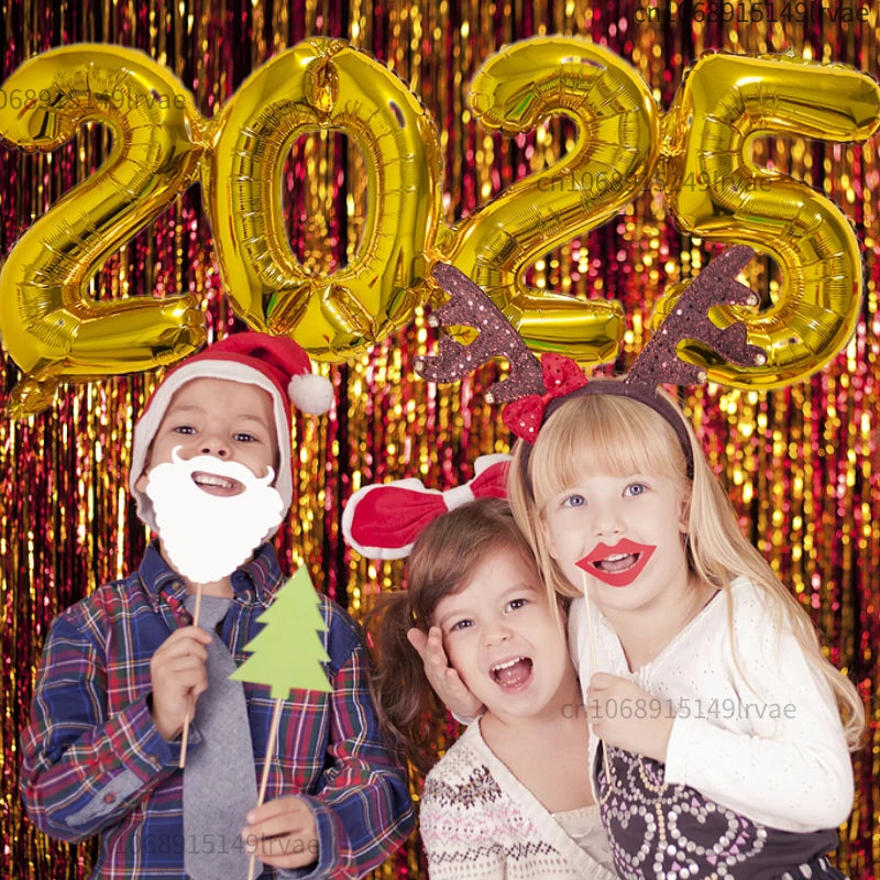 2025 Gold Crown Foil Number Balloons for 2025 New Year Christmas Eve Festival Party Supplies Graduation Decorations Navidad 2024